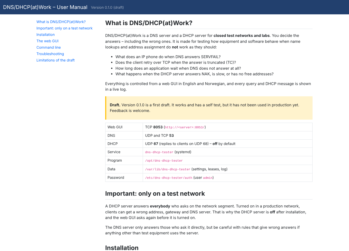 Screenshot. The user manual
