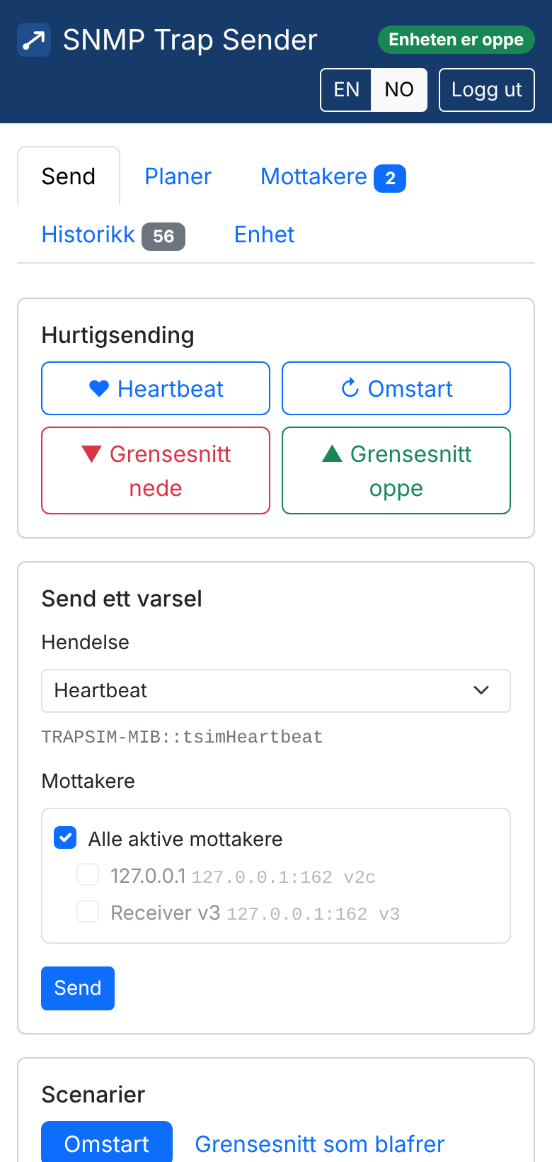 Skjermbilde. Sender: på mobil